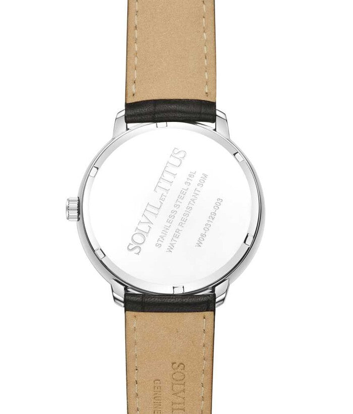 Zeitgeist 3 Hands Quartz Leather Watch  W06-03129-003