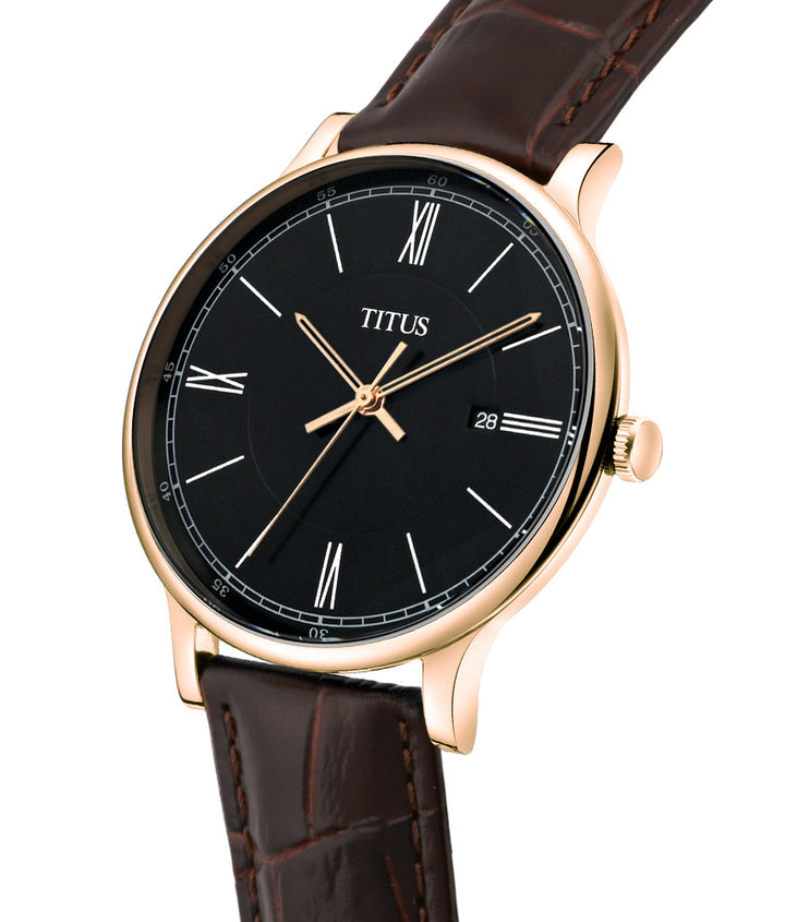 Classicist 3 Hands Quartz Leather Watch (W06-03044-005)