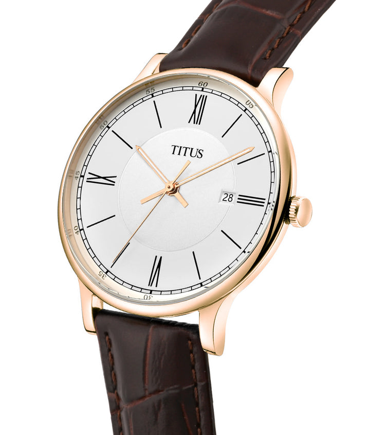 Classicist 3 Hands Quartz Leather Watch (W06-03044-006)