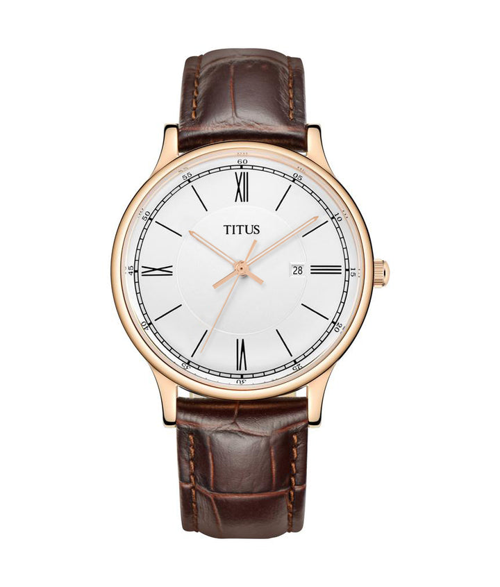 Classicist 3 Hands Quartz Leather Watch (W06-03045-006)