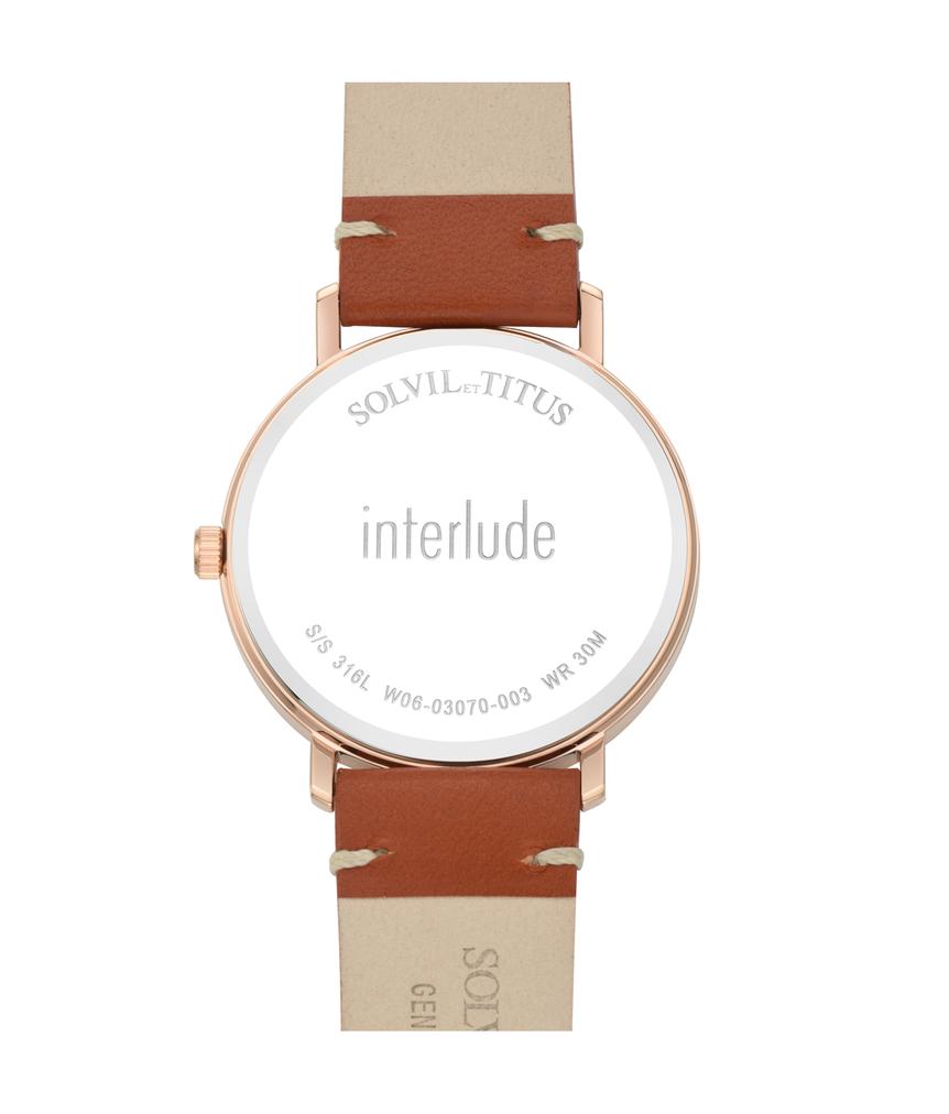 Interlude 3 Hands Quartz Leather Watch W06-03070-003