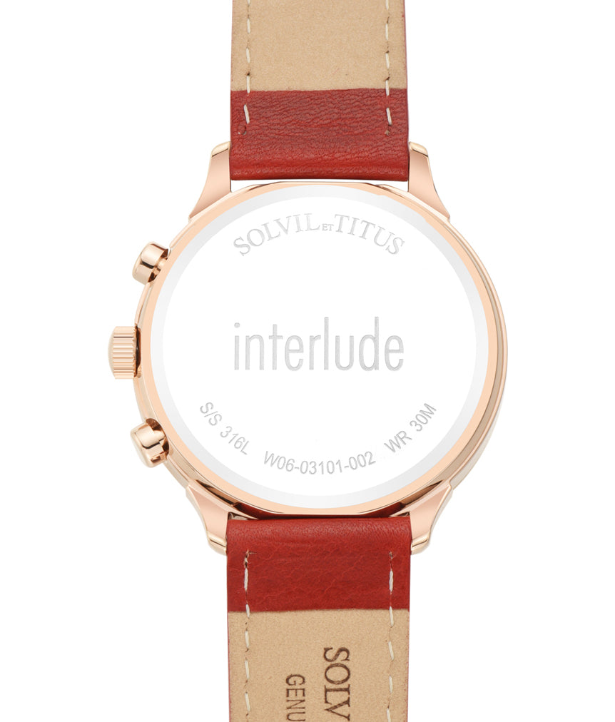 Interlude Chronograph Quartz Leather Watch (W06-03101-002)