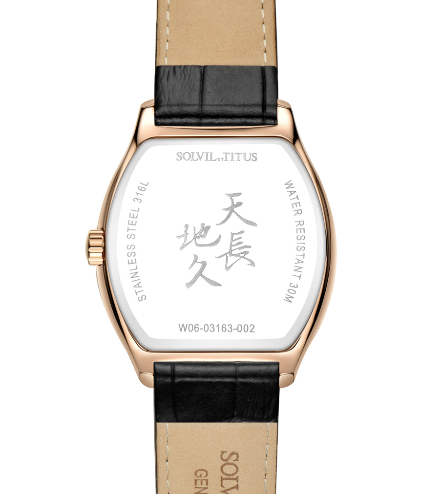 Classicist 3 Hands Date Quartz Leather Watch (W06-03163-002)