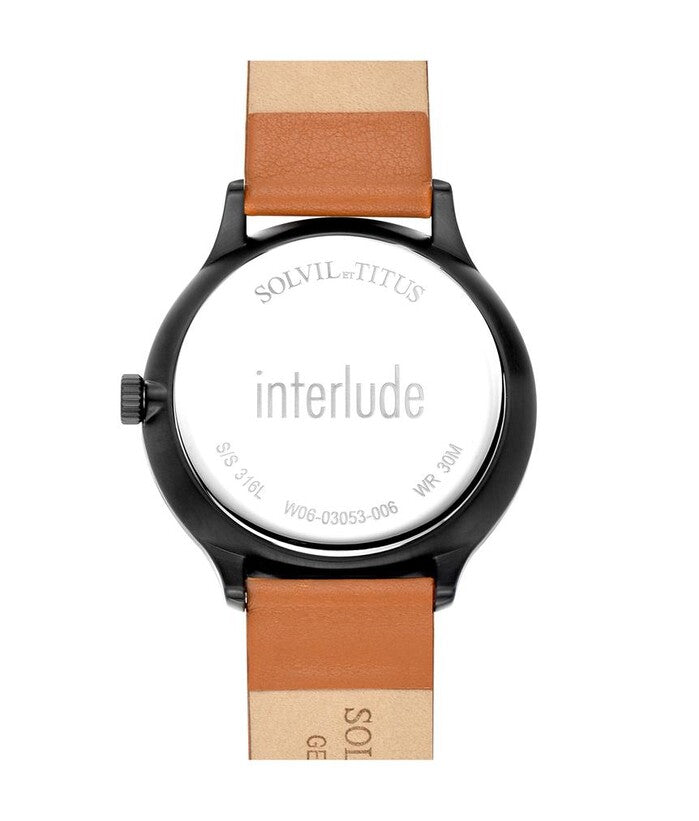 Interlude 2 Hands Small Second Quartz Leather Watch (W06-03053-006)