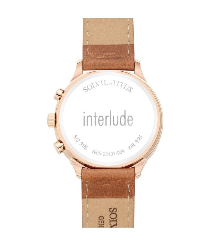 Interlude Chronograph Quartz Leather Watch (W06-03101-004)