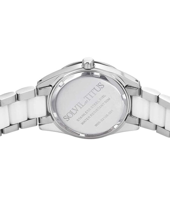 Perse Multi-Function Quartz Stainless Steel & Ceramic Watch (W06-02108-001)