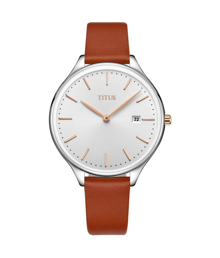 Interlude 2 Hands Date Quartz Leather Watch (W06-02963-002)