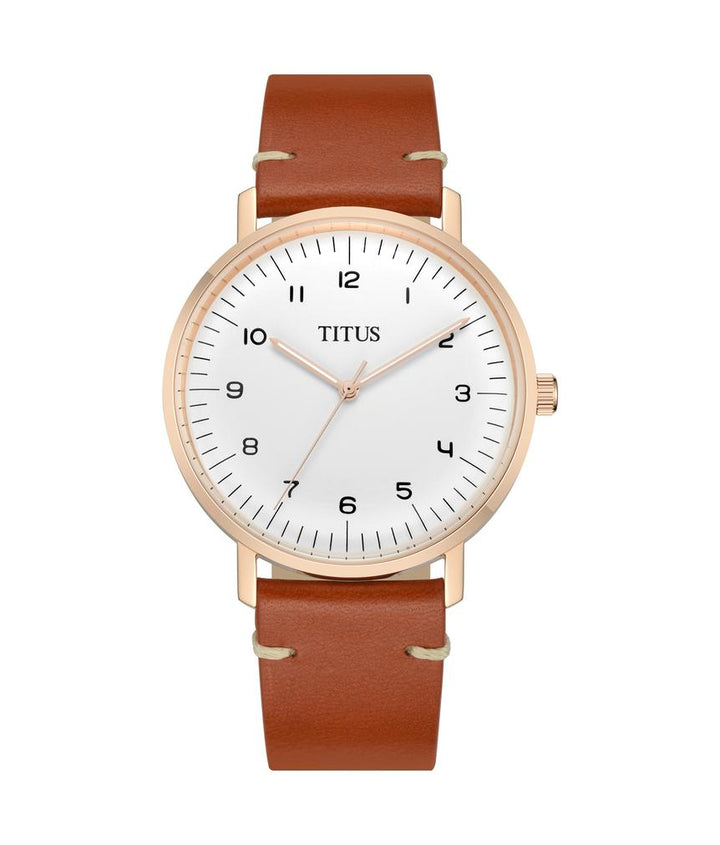 Interlude 3 Hands Quartz Leather Watch (W06-03070-003)