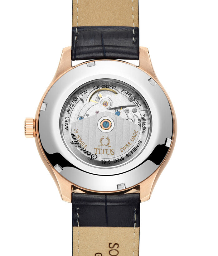 Sonvilier 3 Hands Date Mechanical Leather Watch(W06-03040-003)