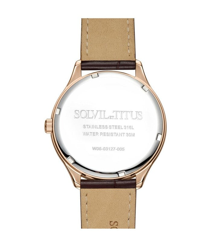 Zeitgeist 3 hands Quartz Leather Watch(W06-03127-005)