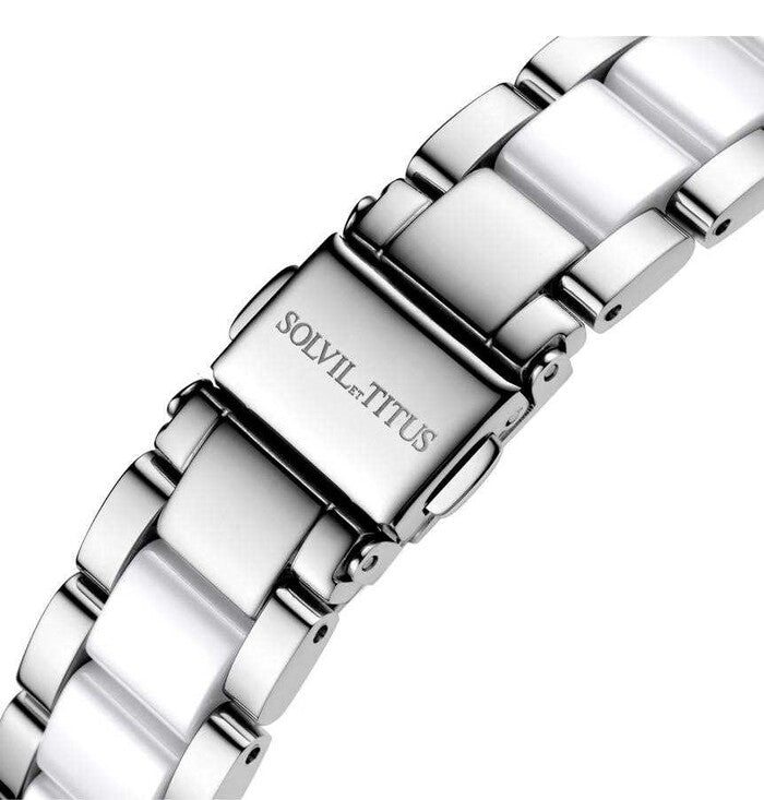 Chandelier 3 Hands Date Quartz Stainless Steel with Ceramic Watch (W06-03191-001)