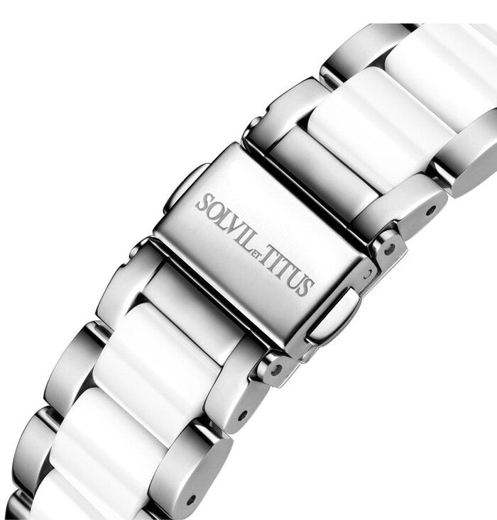 Perse Multi-Function Quartz Stainless Steel with Ceramic Watch (W06-03203-001)