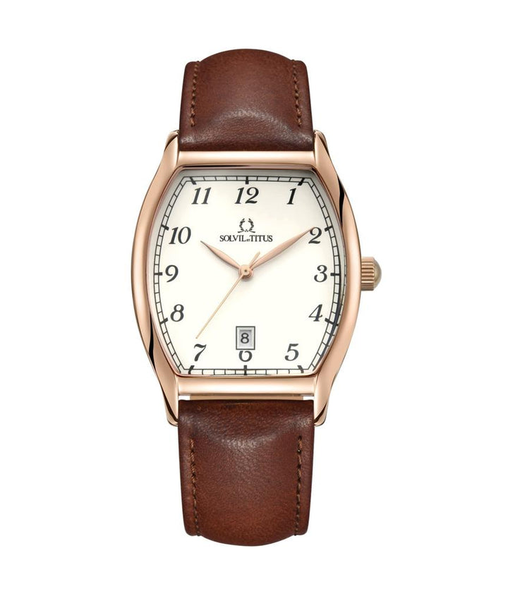 Barista 3 Hands Date Quartz Leather Watch (W06-02824-007)