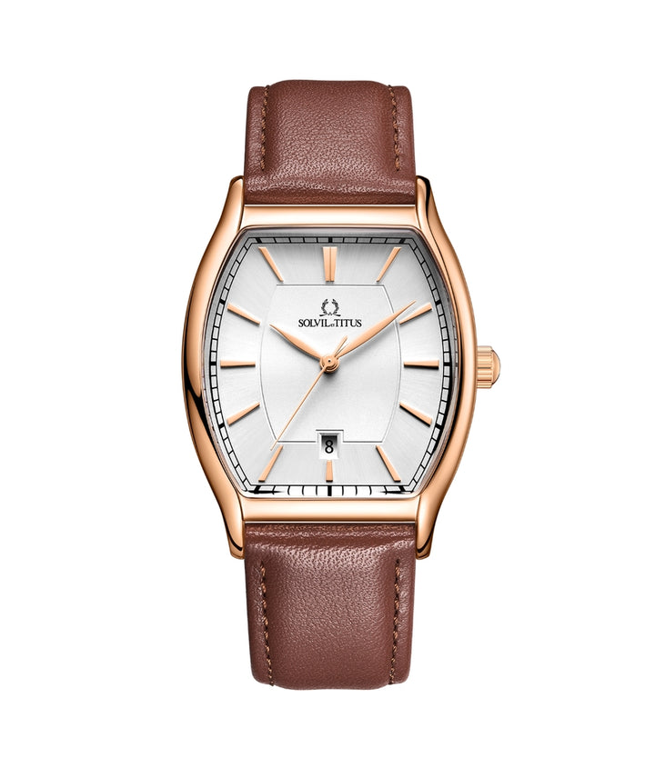 Barista 3 Hands Date Quartz Leather Watch (W06-02824-008)