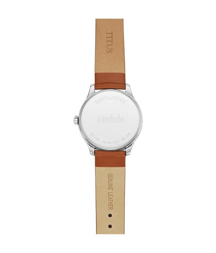 Interlude 3 Hands Date Quartz Leather Watch (W06-02937-001)