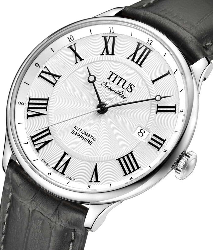 Sonvilier Swiss Made 3 Hands Date Mechanical Leather Watch (W06-02943-001)