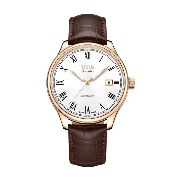 Sonvilier 3 Hands Date Mechanical Leather Watch(W06-03040-002)