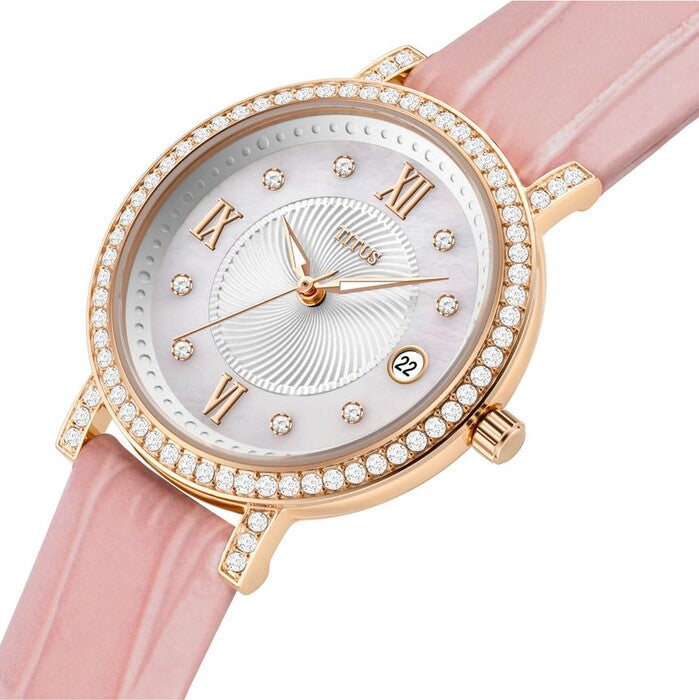 Chandelier 3 Hands Date Quartz Leather Watch (W06-03191-003)