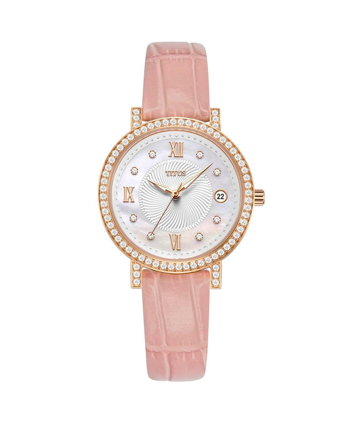 Chandelier 3 Hands Date Quartz Leather Watch (W06-03191-003)