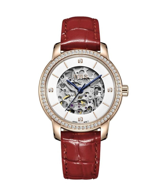 Fashionista 3 Hands Mechanical Skeleton Leather Watch (W06-03232-003)