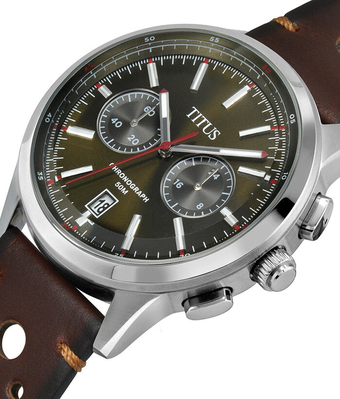 Bravo Chronograph Quartz Leather Watch (W06-03236-009)