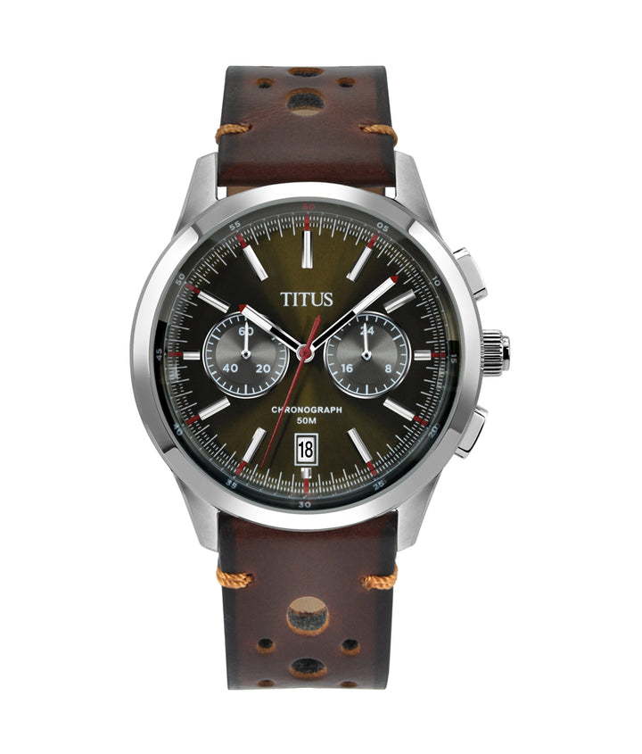 Bravo Chronograph Quartz Leather Watch (W06-03236-009)