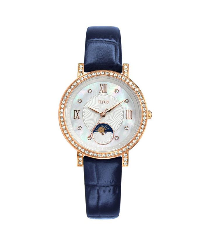 Chandelier 3 Hands with Day Night Indicator Quartz Leather Watch (W06-03261-005)