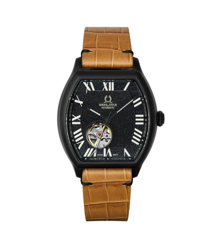 Barrique 3 Hands Mechanical Skeleton Leather Watch (W06-03268-005)