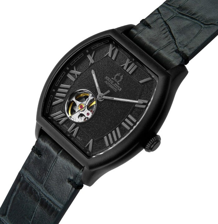 Barrique 3 Hands Mechanical Skeleton Leather Watch (W06-03268-006)