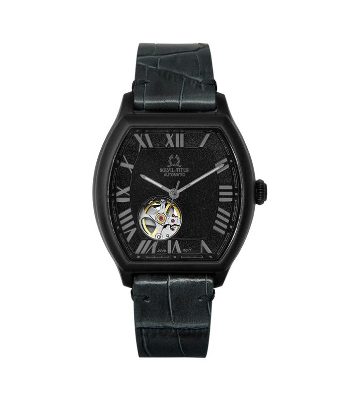 Barrique 3 Hands Mechanical Skeleton Leather Watch (W06-03268-006)