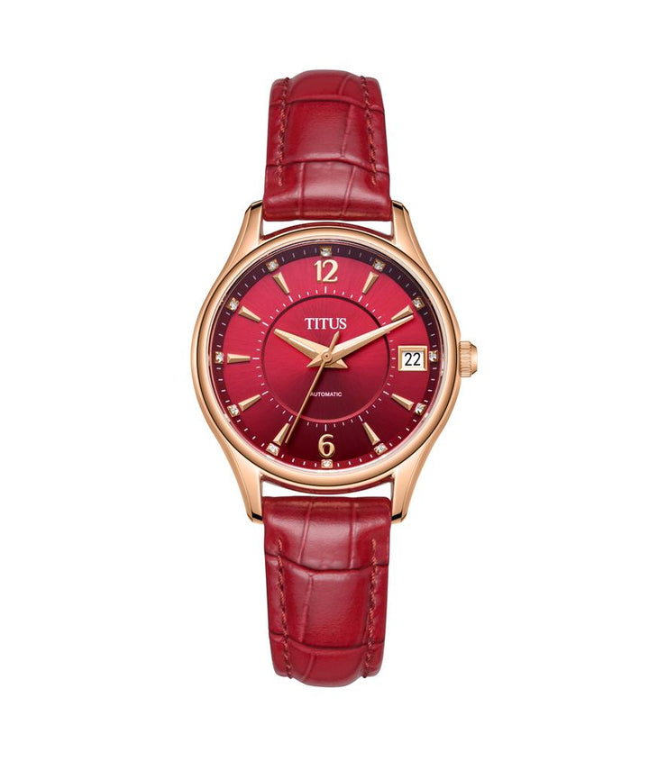 Exquisite 3 Hands Date Automatic Leather Watch (W06-03275-003)