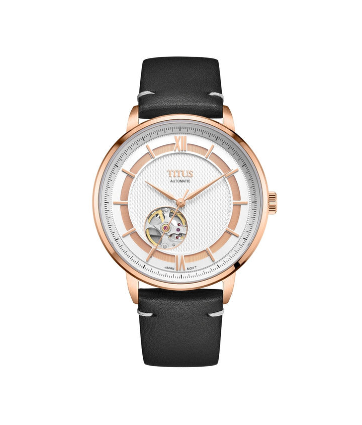 Enlight 3 Hands Mechanical Skeleton Leather Watch (W06-03277-006)