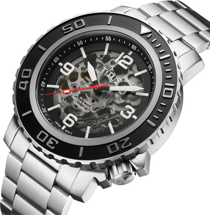 The Cape 3 Hands Mechanical Skeleton Stainless Steel Watch (W06-03279-001)