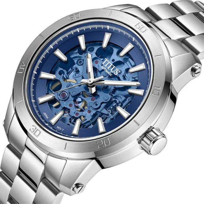 Aspira 3 Hands Mechanical Skeleton Stainless Steel Watch (W06-03281-001)