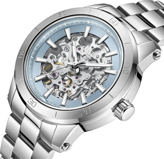 Aspira 3 Hands Mechanical Skeleton Stainless Steel Watch (W06-03281-002)