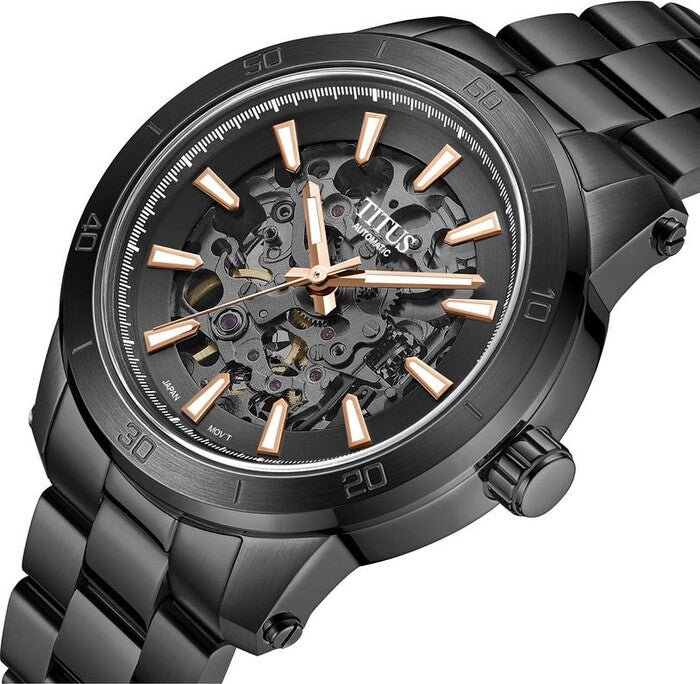 Aspira 3 Hands Mechanical Skeleton Stainless Steel Watch (W06-03281-007)