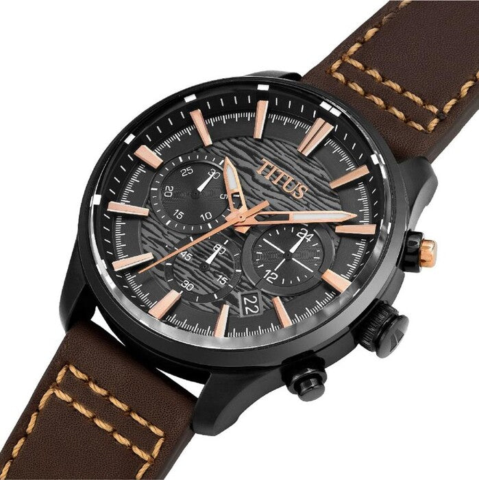 Saber Chronograph Quartz Leather Watch (W06-03287-010)