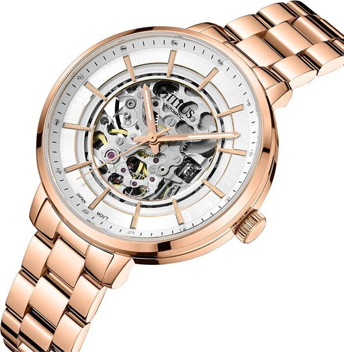 Enlight 3 Hands Mechanical Skeleton Stainless Steel Watch (W06-03306-003)